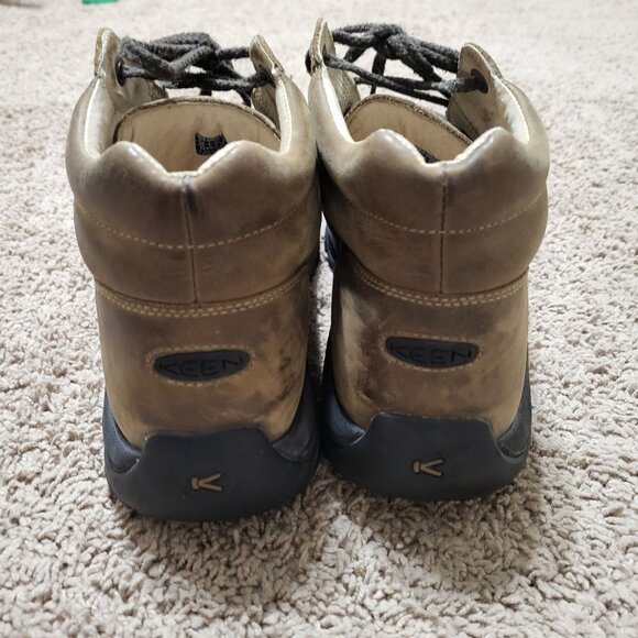 Mens Keen Light Brown Nubuck Leather Lace Up Hiking Outdoor Boots Size 12 - Picture 8 of 16